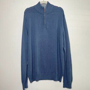 Eddie Bauer Men's Tall Quarter 1/4 Zip Classic Combed Cotton Sweater